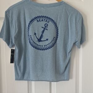 Seatec Outfitters Blue Cropped T-shirt Size L Super Soft New